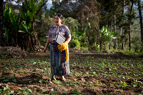 Lady standing on her own soil